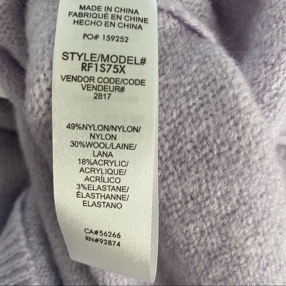 SOLD NWT Anthropologie Splendid Funnel Turtleneck Lavender Wool Sweater XL - Picture 5 of 6